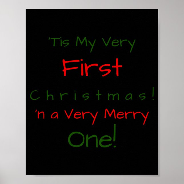 Poster Red And Green D First Baby Christmas Baby  (Frente)