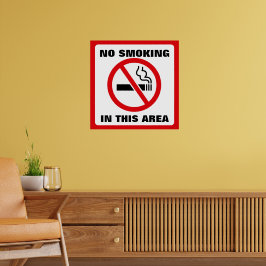 Poster Red and White No Smoking