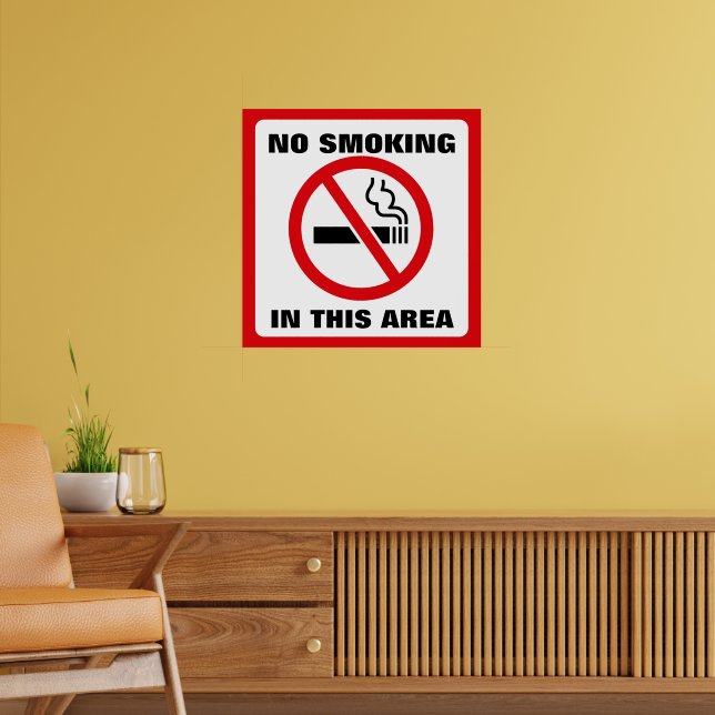 Poster Red and White No Smoking (Sala de Estar 2)