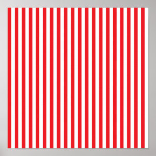 Pôster Red and White Stripes Pattern
