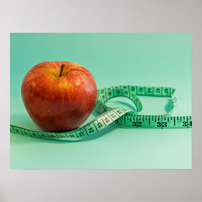 Poster Red Apple E Tape Nutritionist Health Coach Foto (Frente)
