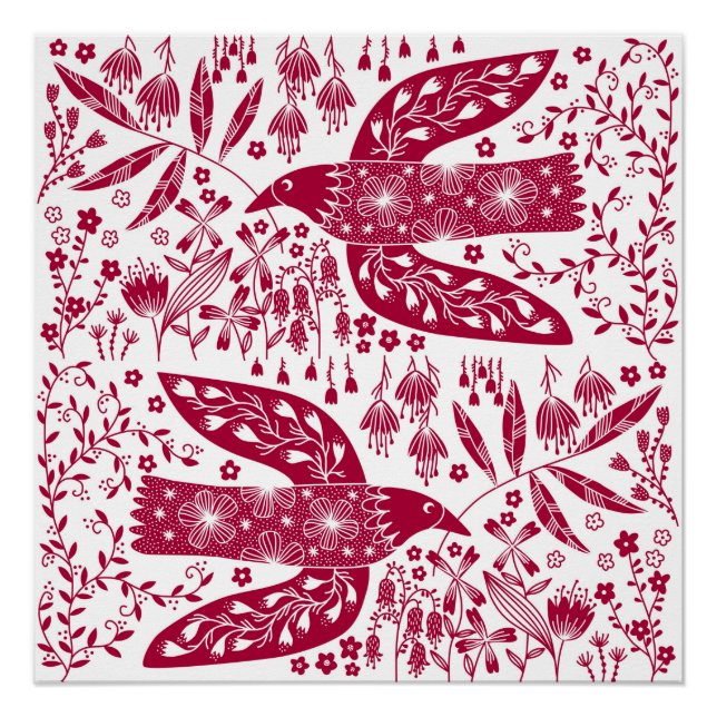 Pôster Red Bird Art (Frente)