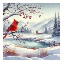 Red Bird e Winter Landscape 3