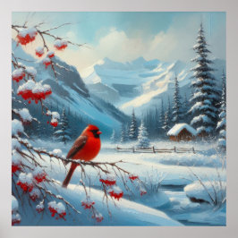 Poster Red Bird e Winter Landscape 7