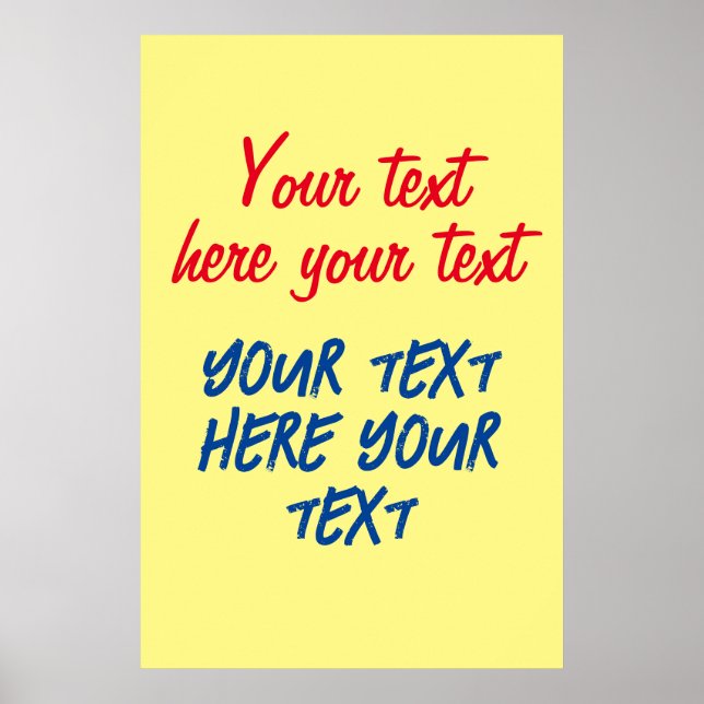 Poster Red Blue Calligrafe seu texto aqui substitua o slo (Frente)