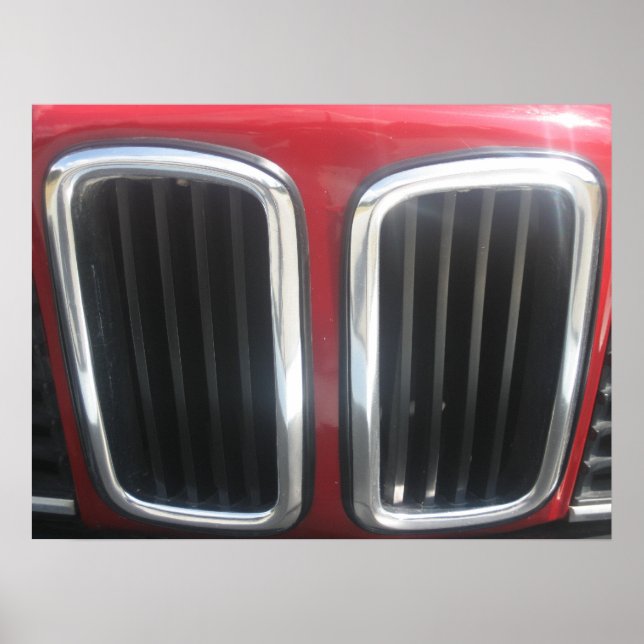 Pôster Red BMW 635 CSi Grill (Dobradores) (Frente)