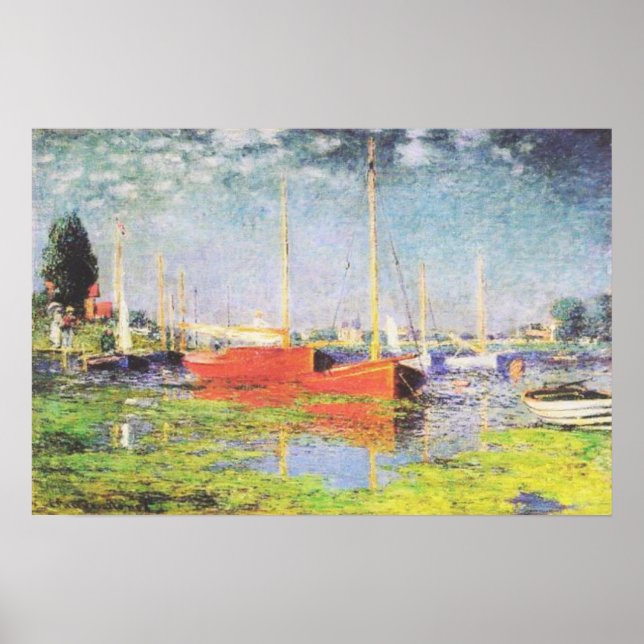 Poster Red Boats na Argentina por Claude Monet (Frente)