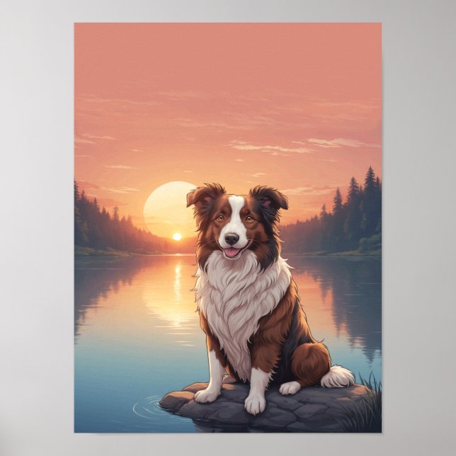 Poster Red Border Collie (Frente)