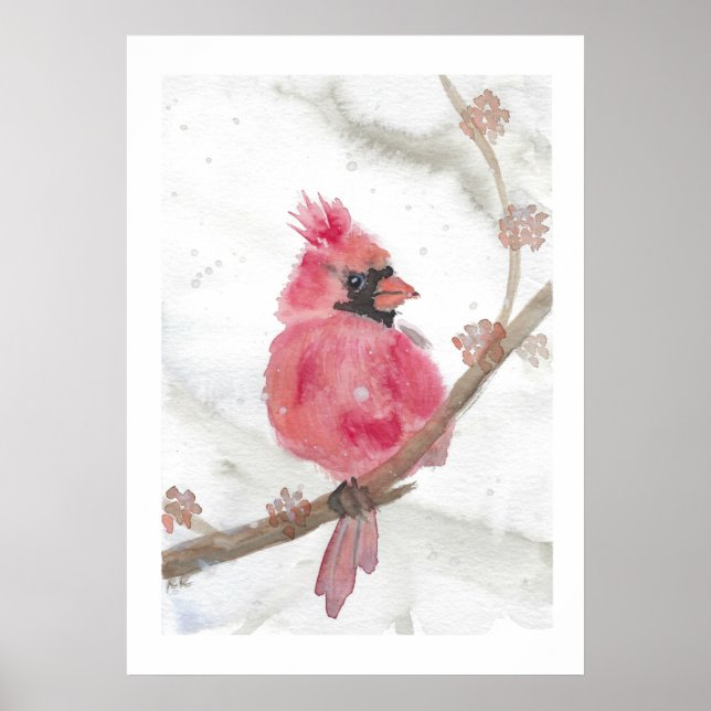 Poster Red Cardinal in Snow (Frente)