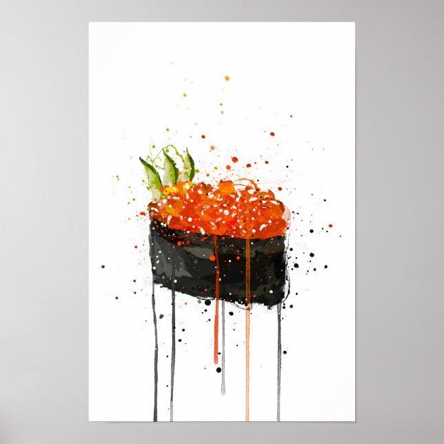 Poster Red Caviar Gunkan Sushi (Frente)