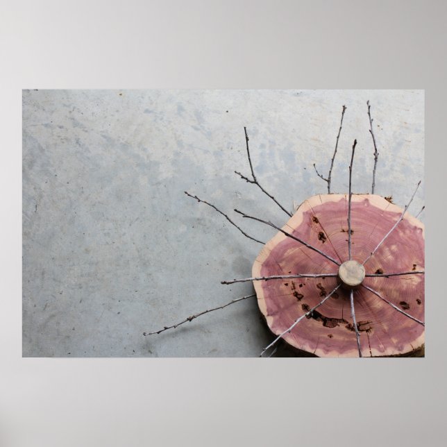 Pôster Red Cedar Natural Eco-Art Escultura Oblíqua (Frente)