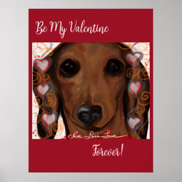 POSTER RED DACHSHUND