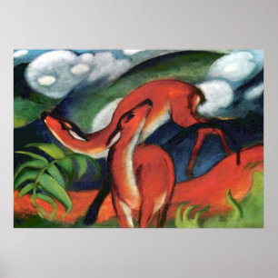 Poster Red Deer II por Franz Marc Classic Painting