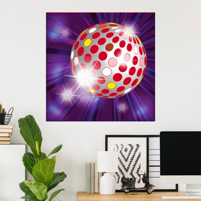 Poster Red Disco Ball (Criador carregado)