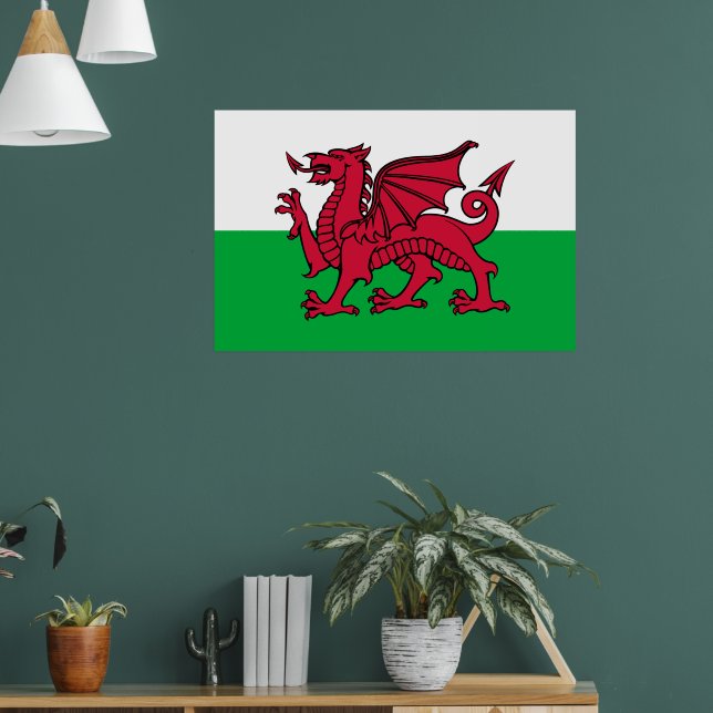 Poster Red Dragon Celtic Flag & Welsh (Sala de Estar 1)