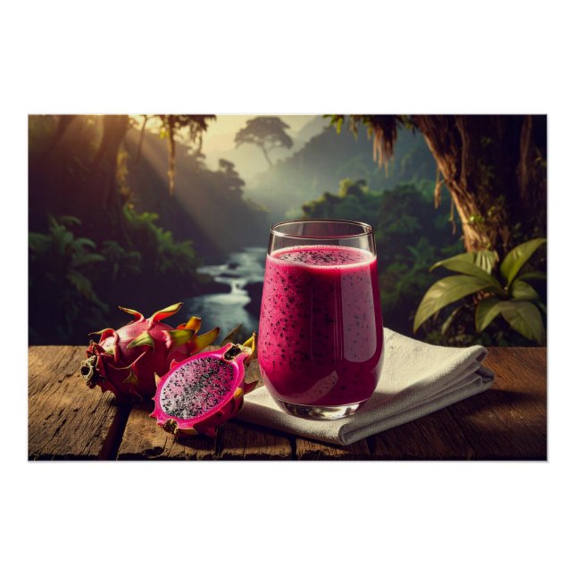 Pôster RED DRAGON FRUIT (Venus Pitahaya) - EXOTIC FRUITS (Frente)