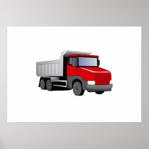 Pôster Red Dump Truck
