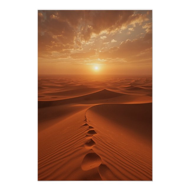 Pôster Red Dune Horizon – Sunlit Desert Path Poster (Frente)