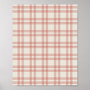 Poster Red E Cream Gingham