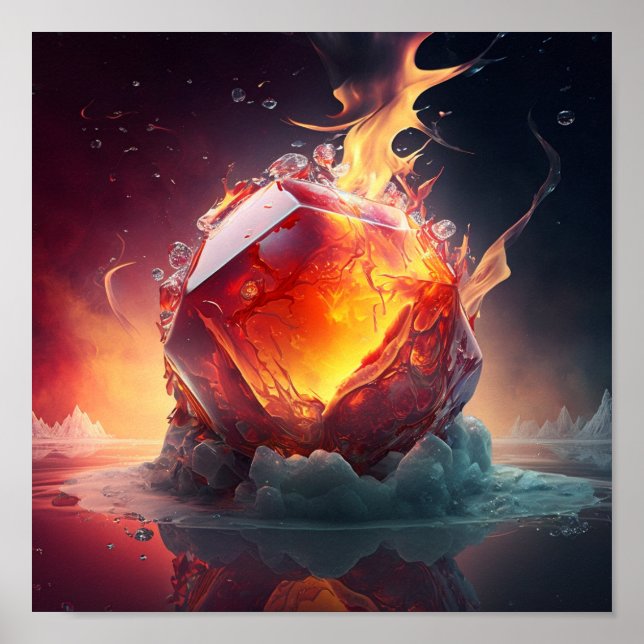 Poster Red Falling Fireball (Frente)