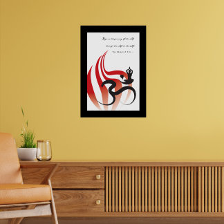 Pôster Red Flame Yoga & Modern Zen Calliografia Om Aum