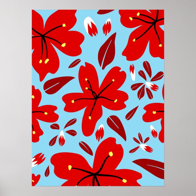 Poster Red Floral (Frente)
