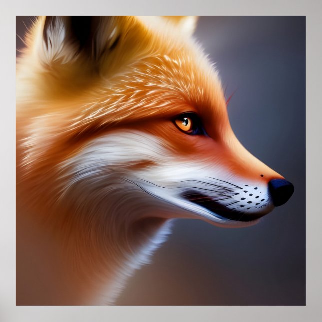 Poster Red Fox AI Art (Frente)