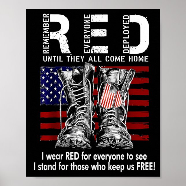 Poster Red Friday Suprt Our Troops Until They All Come Ho (Frente)