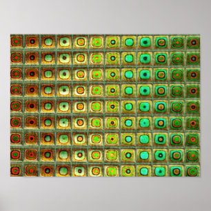 Poster Red Green 3 Abstrato Art