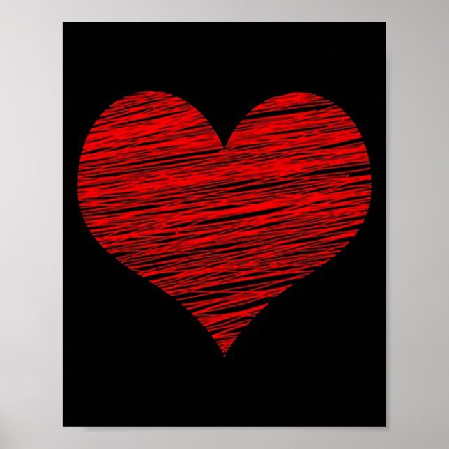 Poster Red Hear For Girls And Boys-valentines Day Shirt  (Frente)