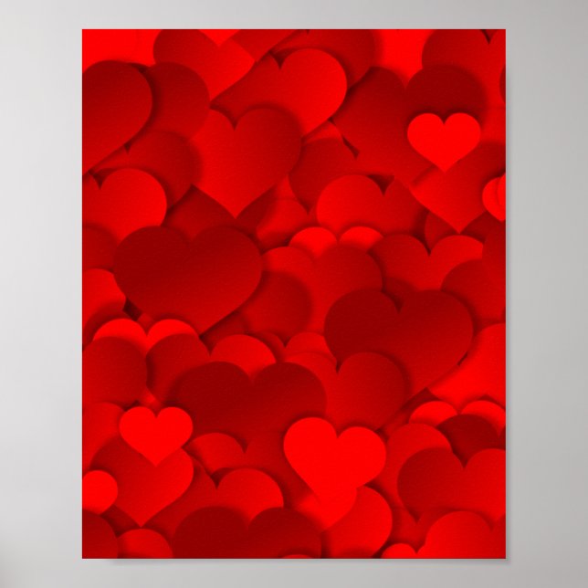 Poster Red Hearts Texture (Frente)