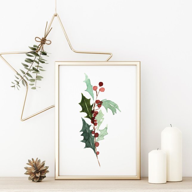 Poster Red Holly Berry Natal (Criador carregado)