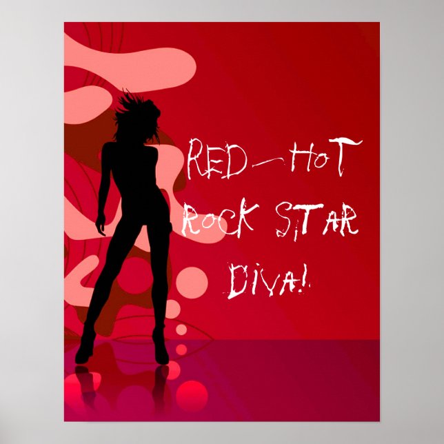 Pôster Red Hot Rock Star Diva (Frente)