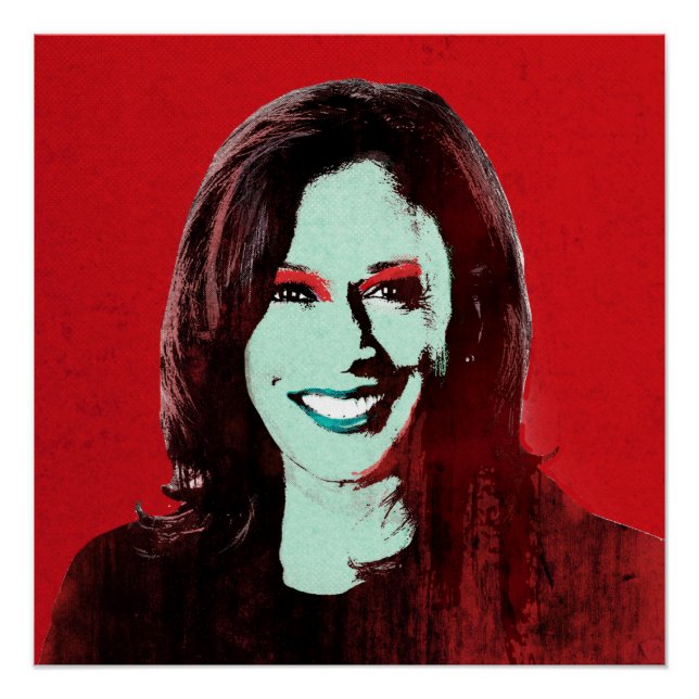 Pôster Red Kamala Harris Pop Art (Frente)