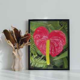 Pôster Red Laceleaf Bloom Floral