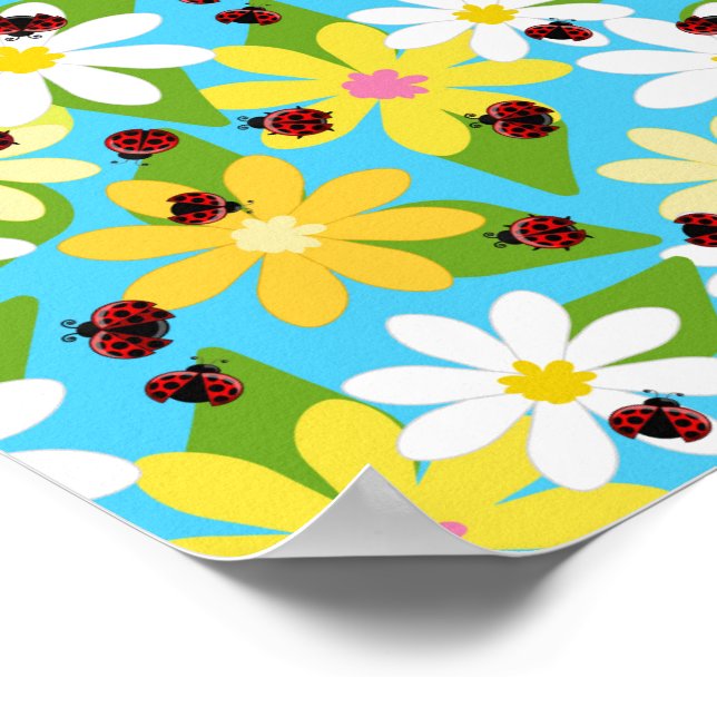 Poster Red Ladybug Beetle Insect Lover Black Hearts (Borda)