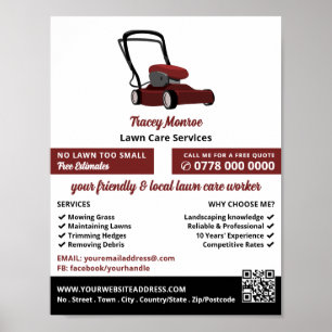 Poster Red Lawn-Mower, Serviços de Cuidados Lançados