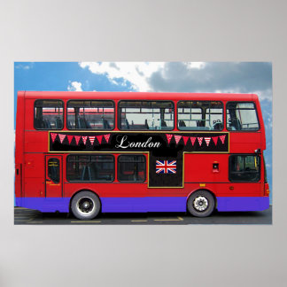 Pôster Red London Bus Double Decker