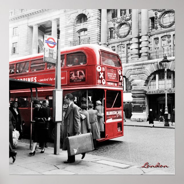 Pôster Red London Double Decker (Frente)