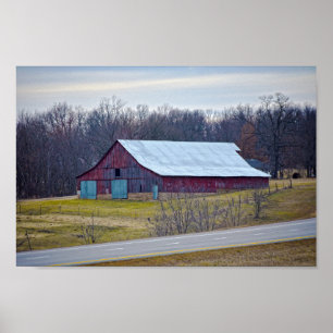 Poster Red Mississippi Barn no Dawn