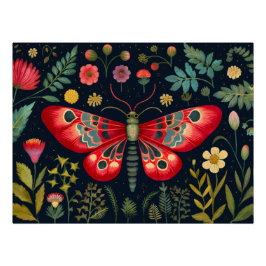 Pôster Red Moth No Jardim Noturno