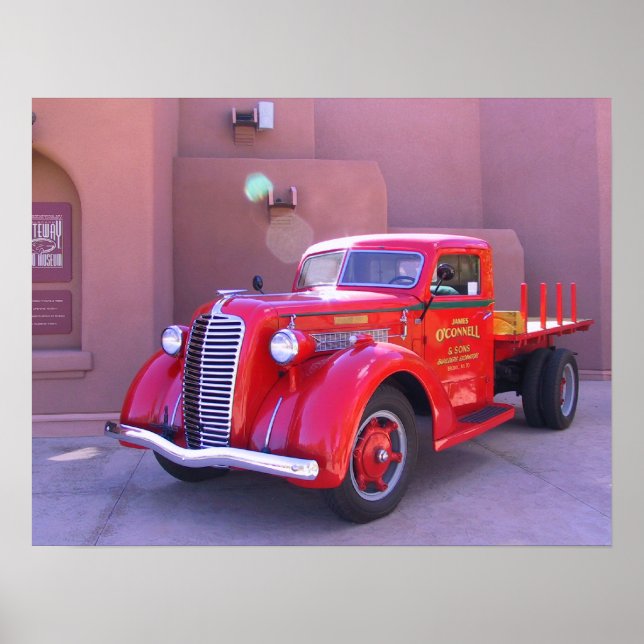 Poster Red Oldtimer Truck (Frente)