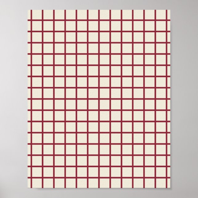 Poster Red On Cream Grid (Frente)
