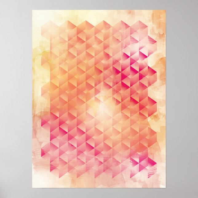 Poster Red & Orange Geometric (Frente)