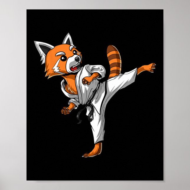 Poster Red Panda Karate Ninja Artes Marciais Tae (Frente)