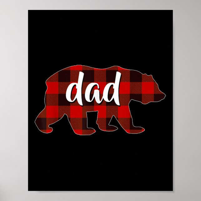 Poster Red Plaid Dad Buffalo Matching Family Papa Pyjamas (Frente)