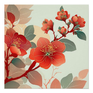 Pôster Red Quince Blossoms