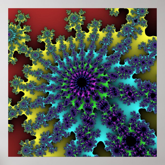 Pôster Red Rainbow Burst (Frente)