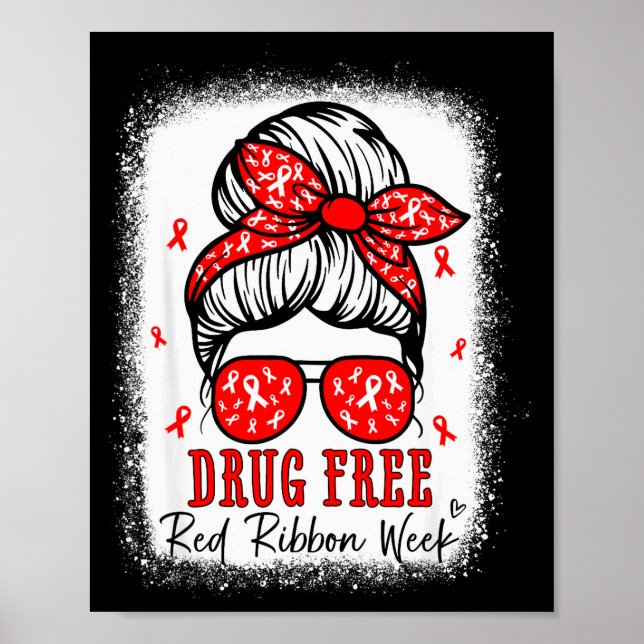 Poster Red Ribbon Week Awareness Coquette Drug Anti-drug  (Frente)