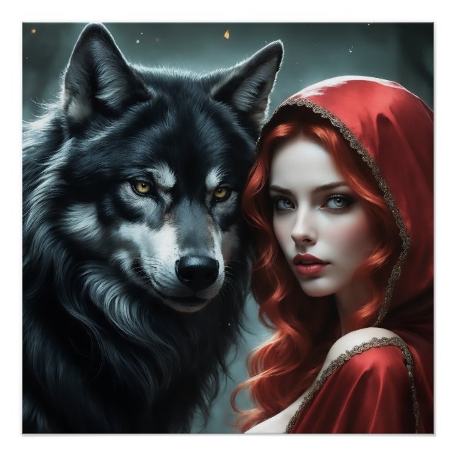 Pôster Red riding hood an his wolf  (Frente)